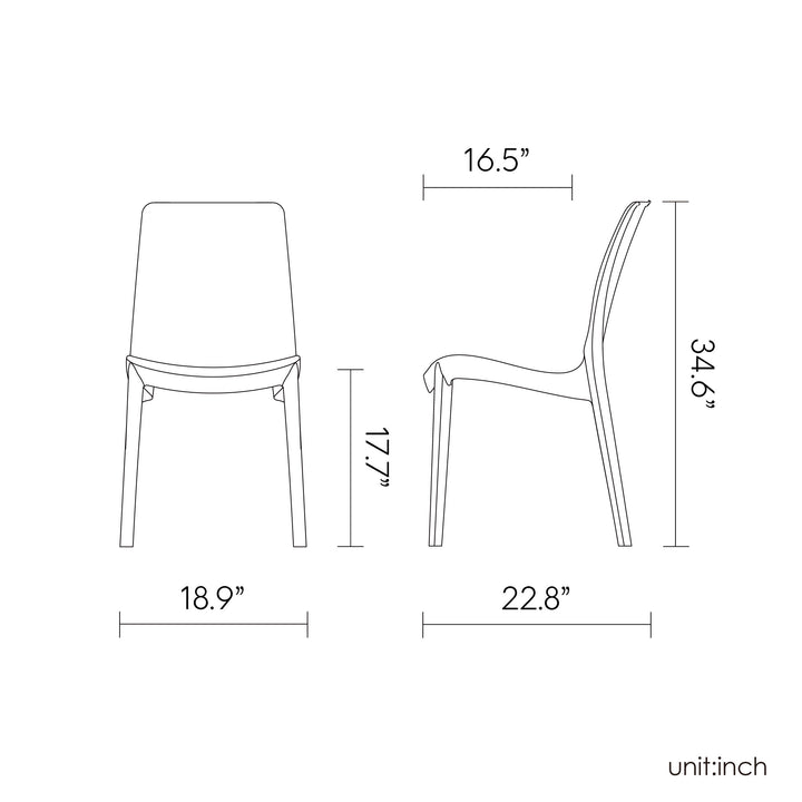 Lagoon RUE 7025 Stackable Rattan Dining Chair - 4 pcs / set