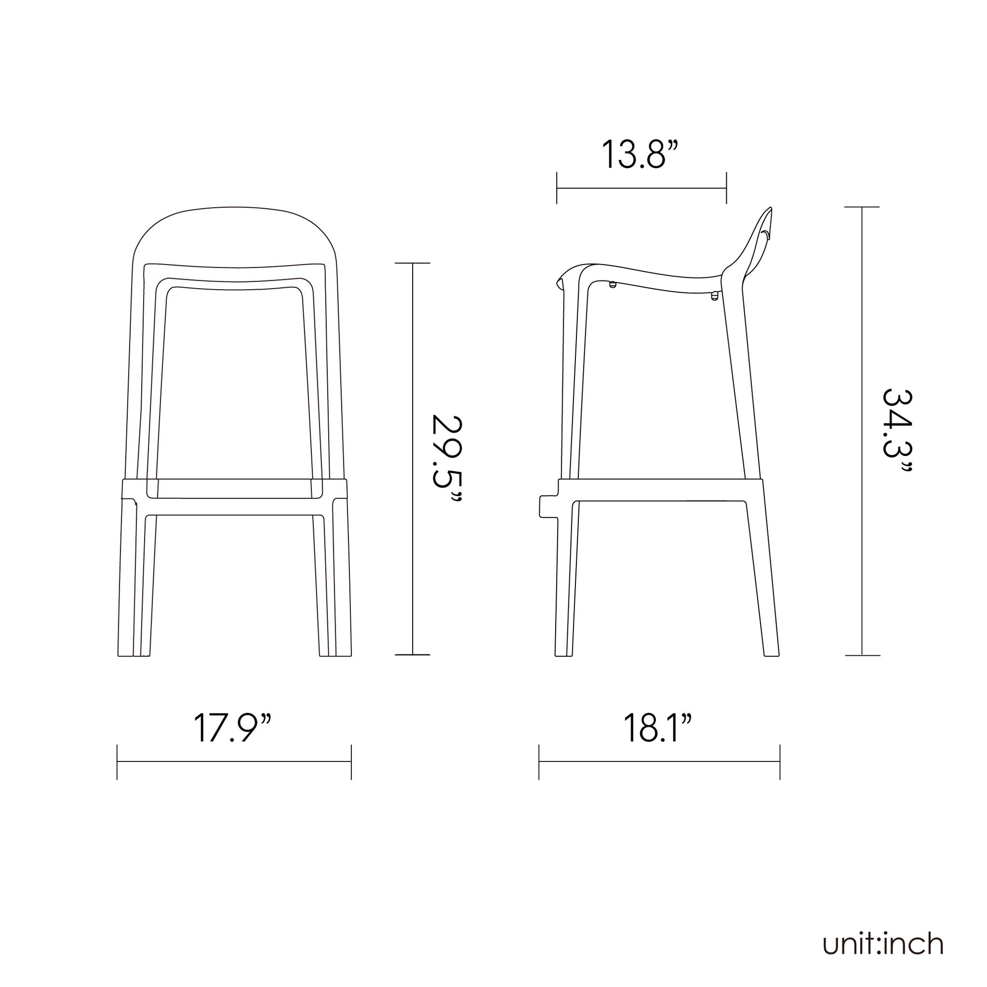 Lagoon JOYOUS 7057B Bar Stool - 2 pcs / set