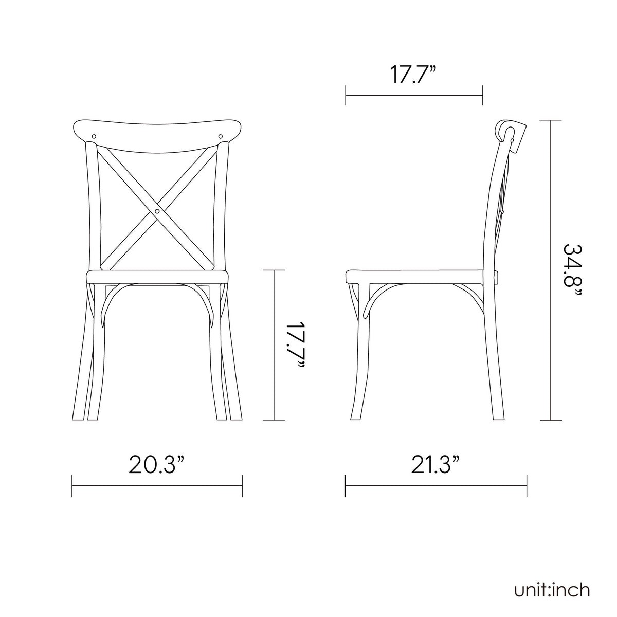 Toppy X 7061 Stackable X Dining Chair - 2 pcs / set.