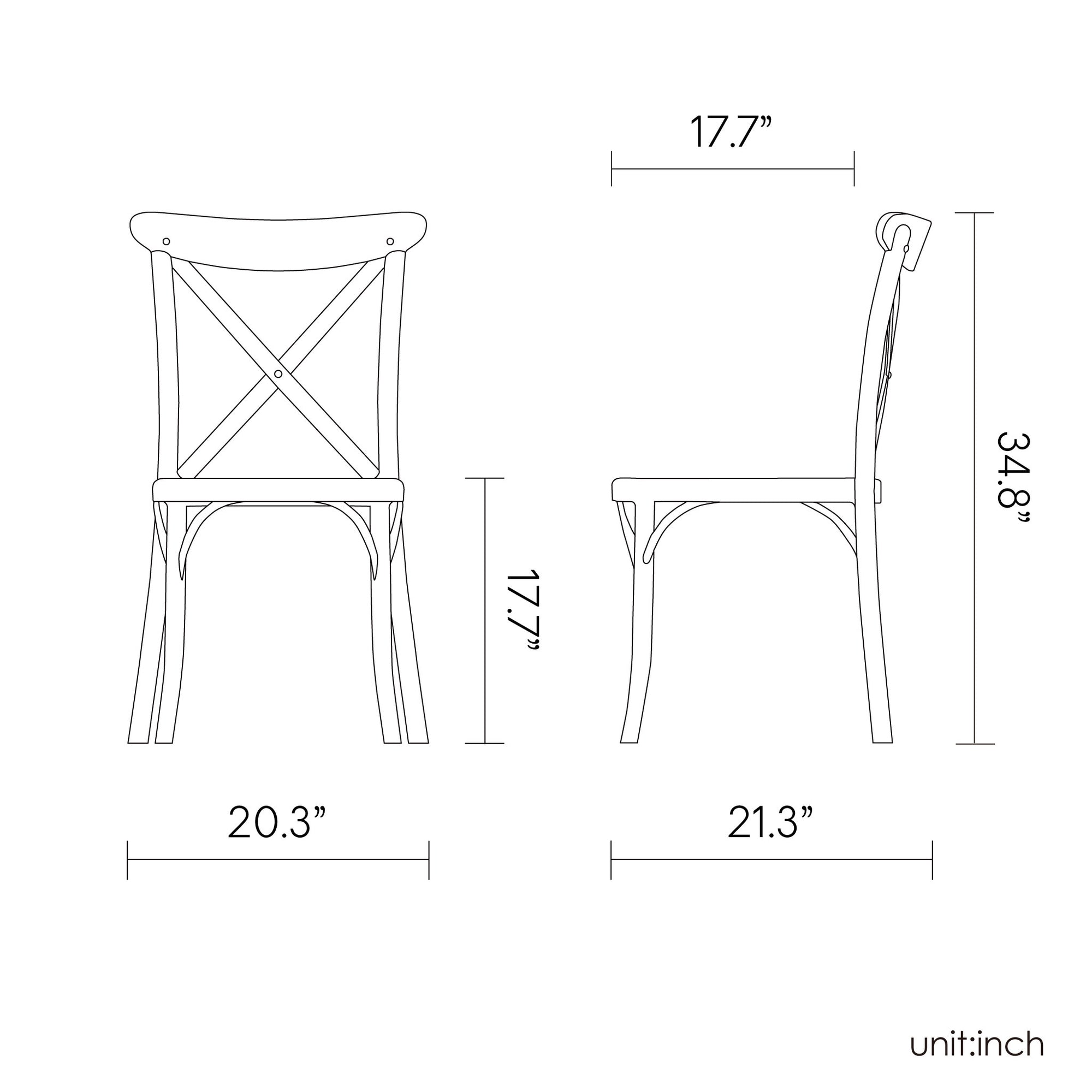 Toppy X 7061 Stackable X Dining Chair - 2 pcs / set.