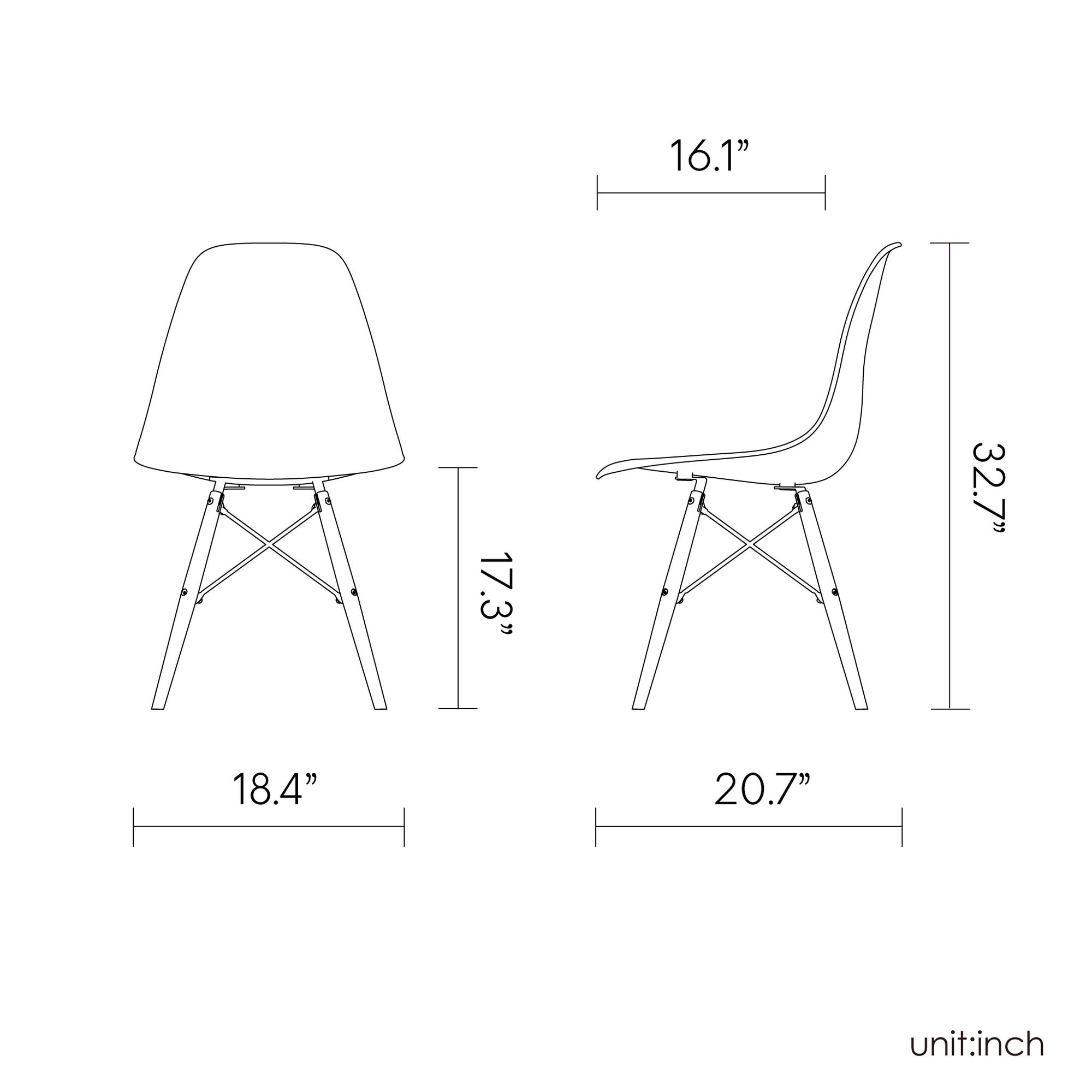 Toppy HERON 7068C Classic Chair, Plastic legs - 4 pcs / set