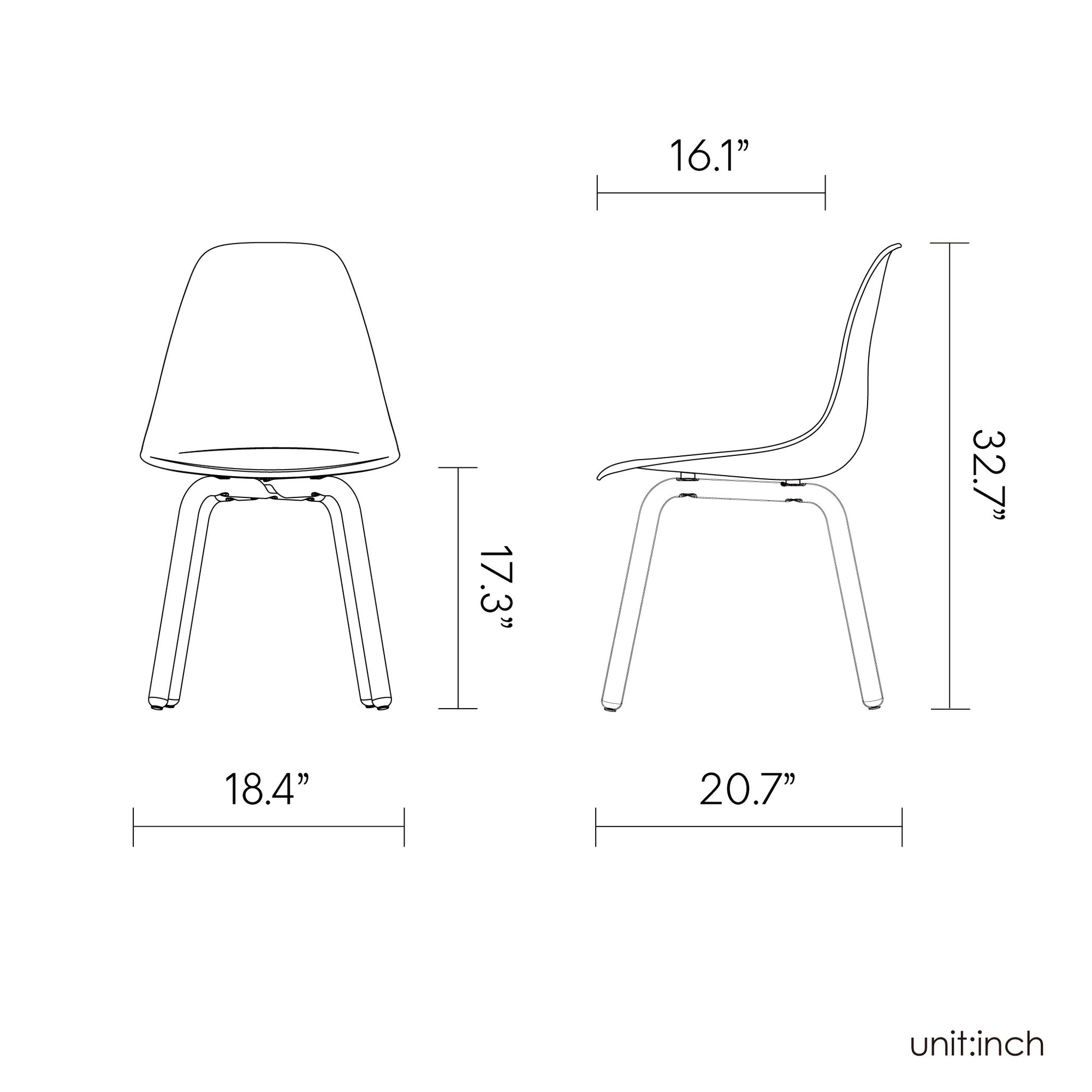 Toppy HERON 7068F Modern Chair, Metal legs - 4 pcs / set