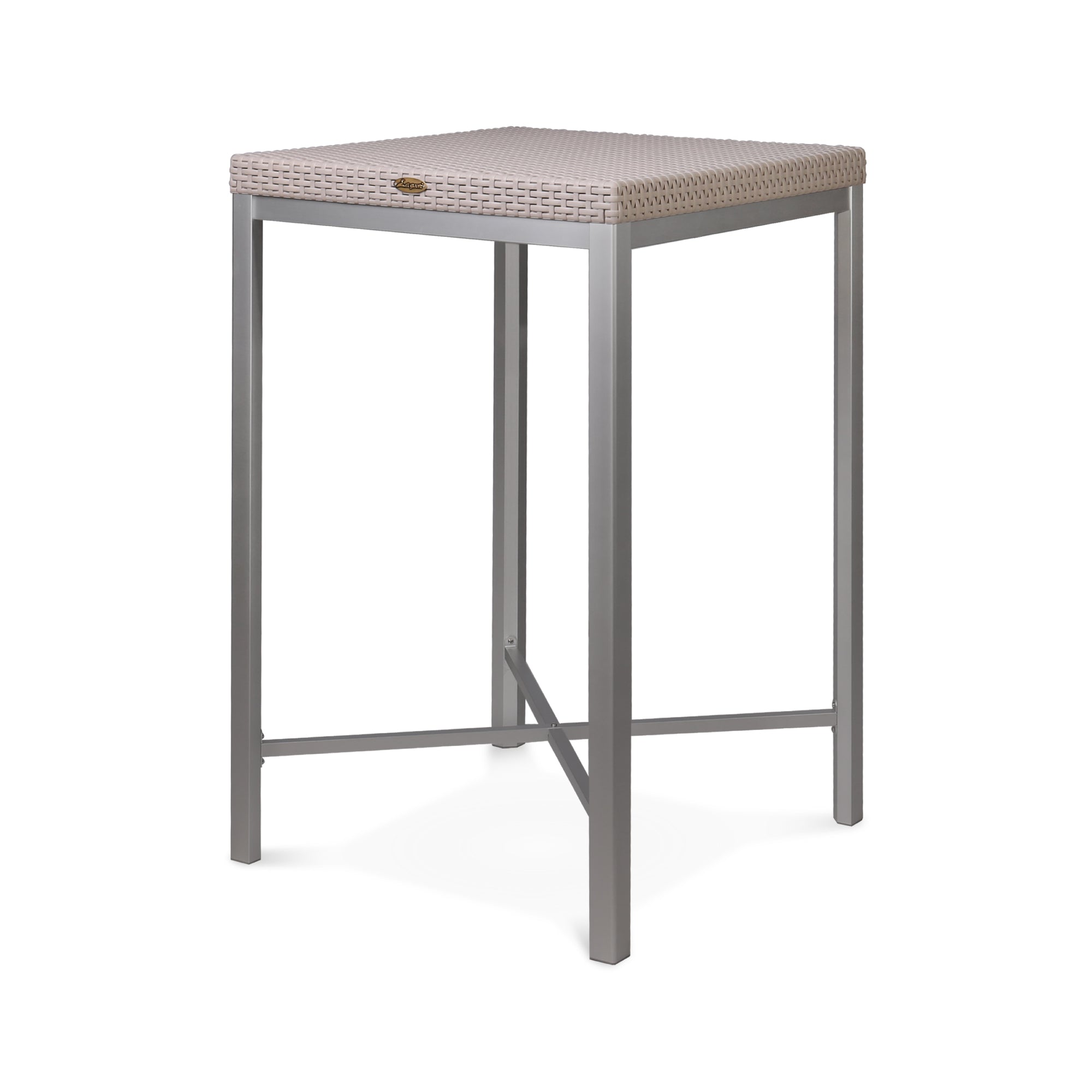 7022_RUSS RATTAN BAR TABLE W/ALUM TUBE 68 x 68 x 106 (cm) - 2 BOXES