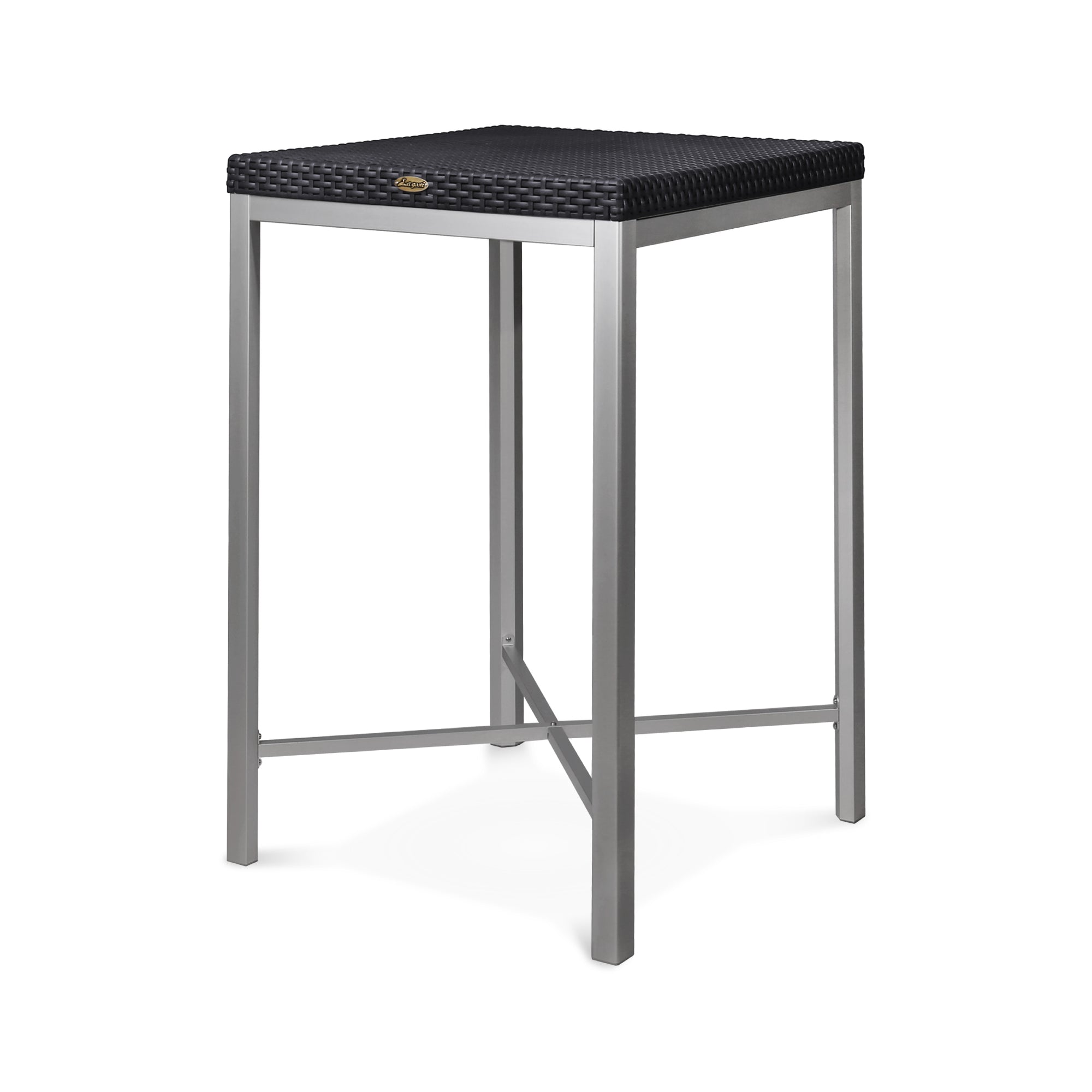 7022_RUSS RATTAN BAR TABLE W/ALUM TUBE 68 x 68 x 106 (cm) - 2 BOXES