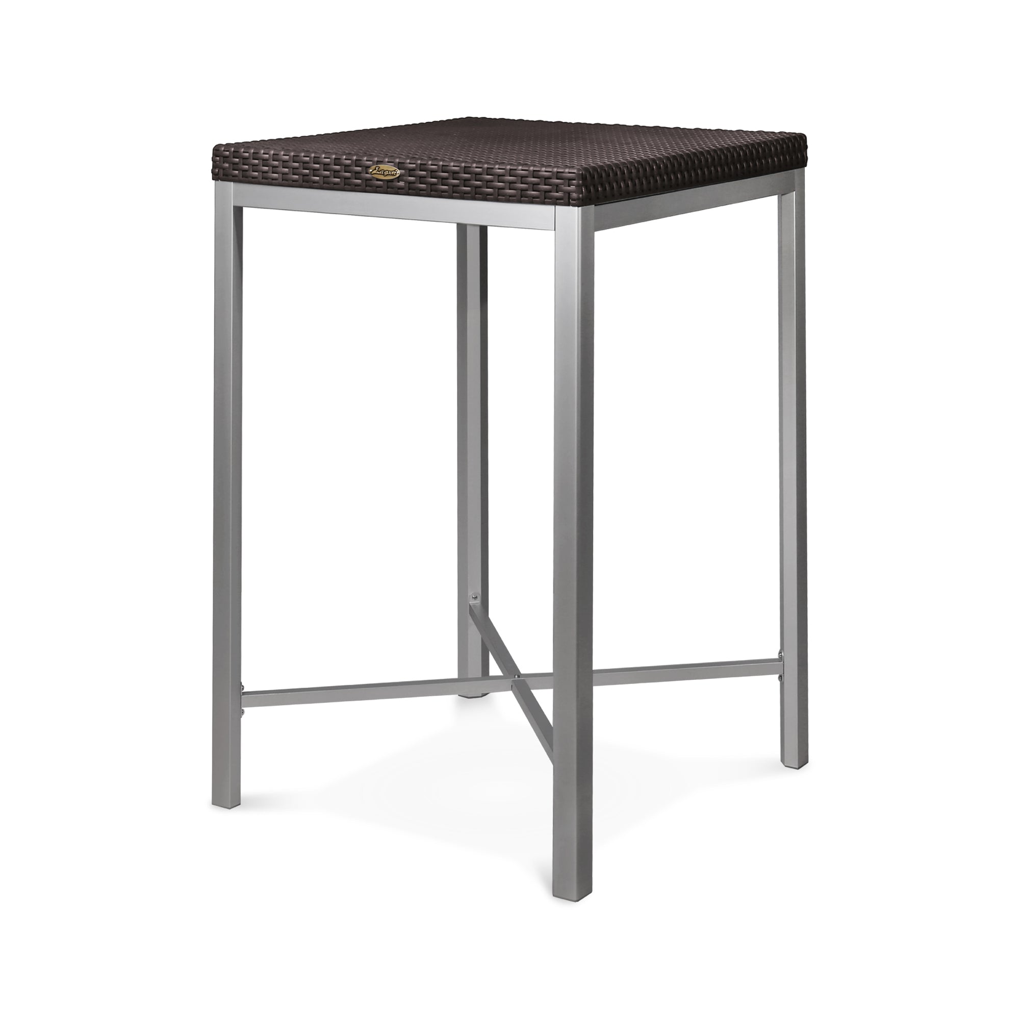 7022_RUSS RATTAN BAR TABLE W/ALUM TUBE 68 x 68 x 106 (cm) - 2 BOXES