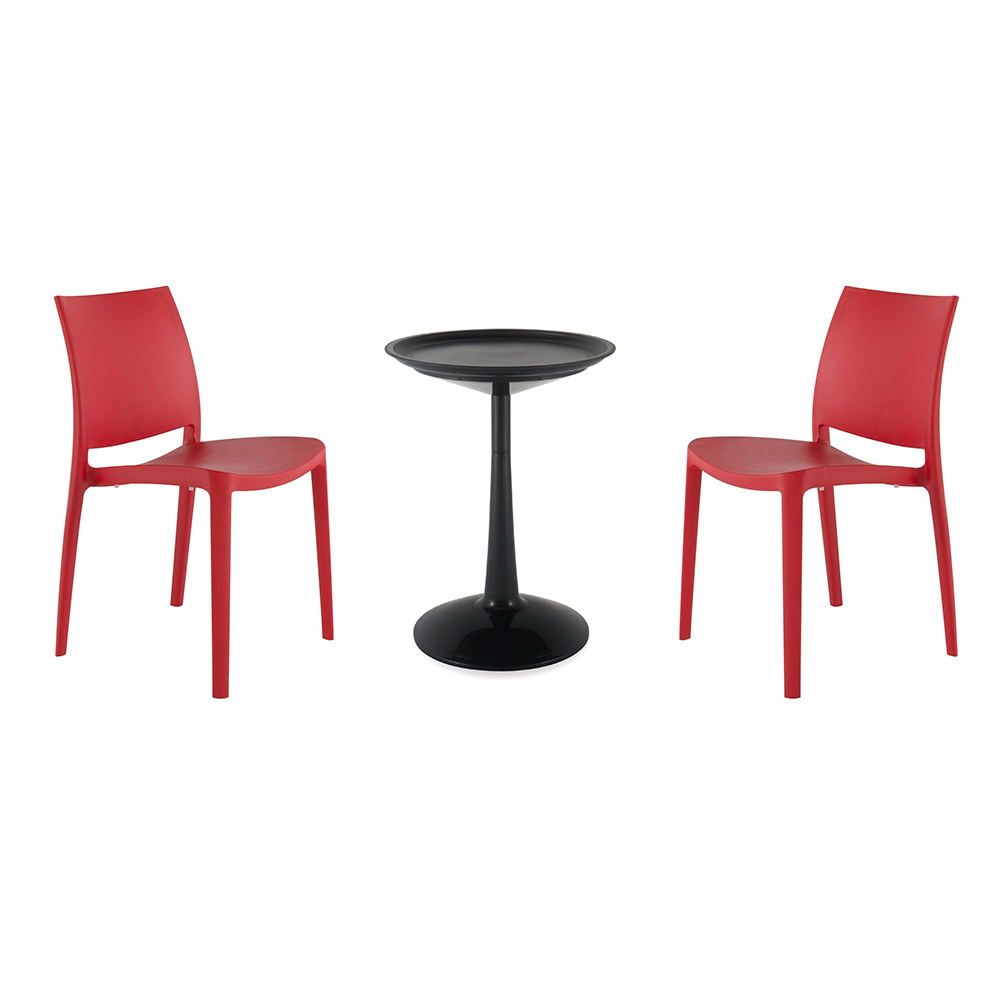 Lagoon Sprout 3-Piece Balcony Bistro Set – Side Table with 2 Sensilla Dining Chairs