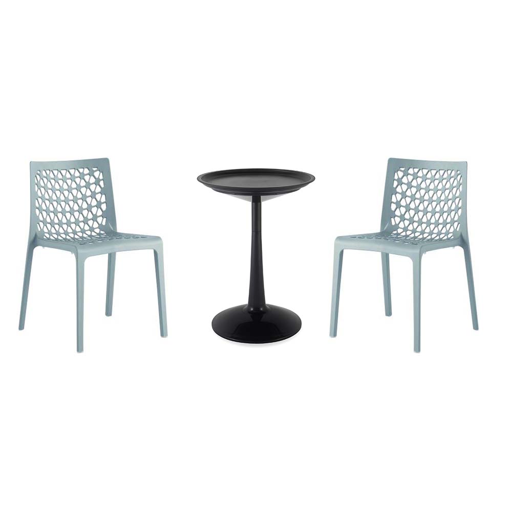 Lagoon Sprout 3-Piece Balcony Bistro Set – Side Table with 2 Milan Dining Chairs