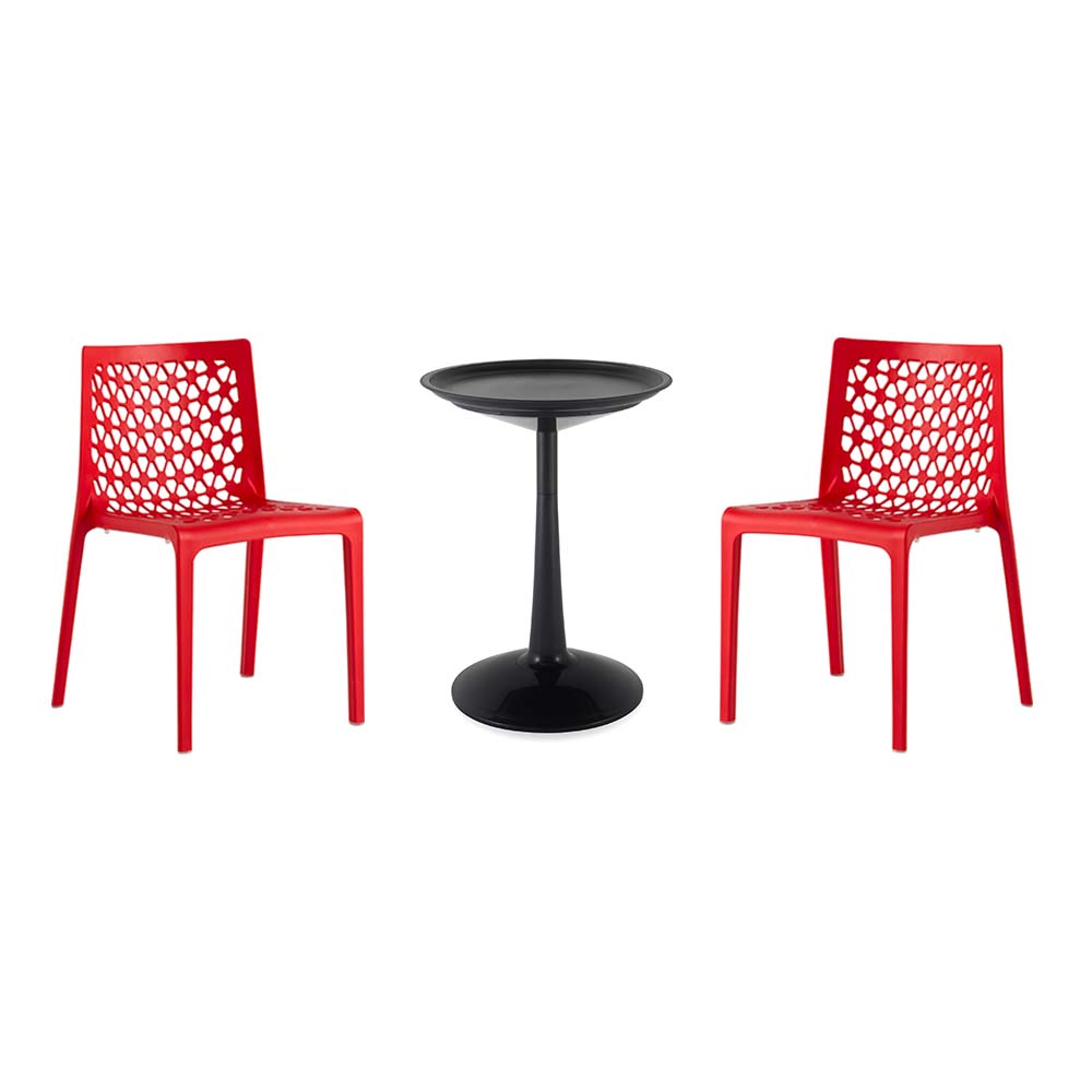 Lagoon Sprout 3-Piece Balcony Bistro Set – Side Table with 2 Milan Dining Chairs