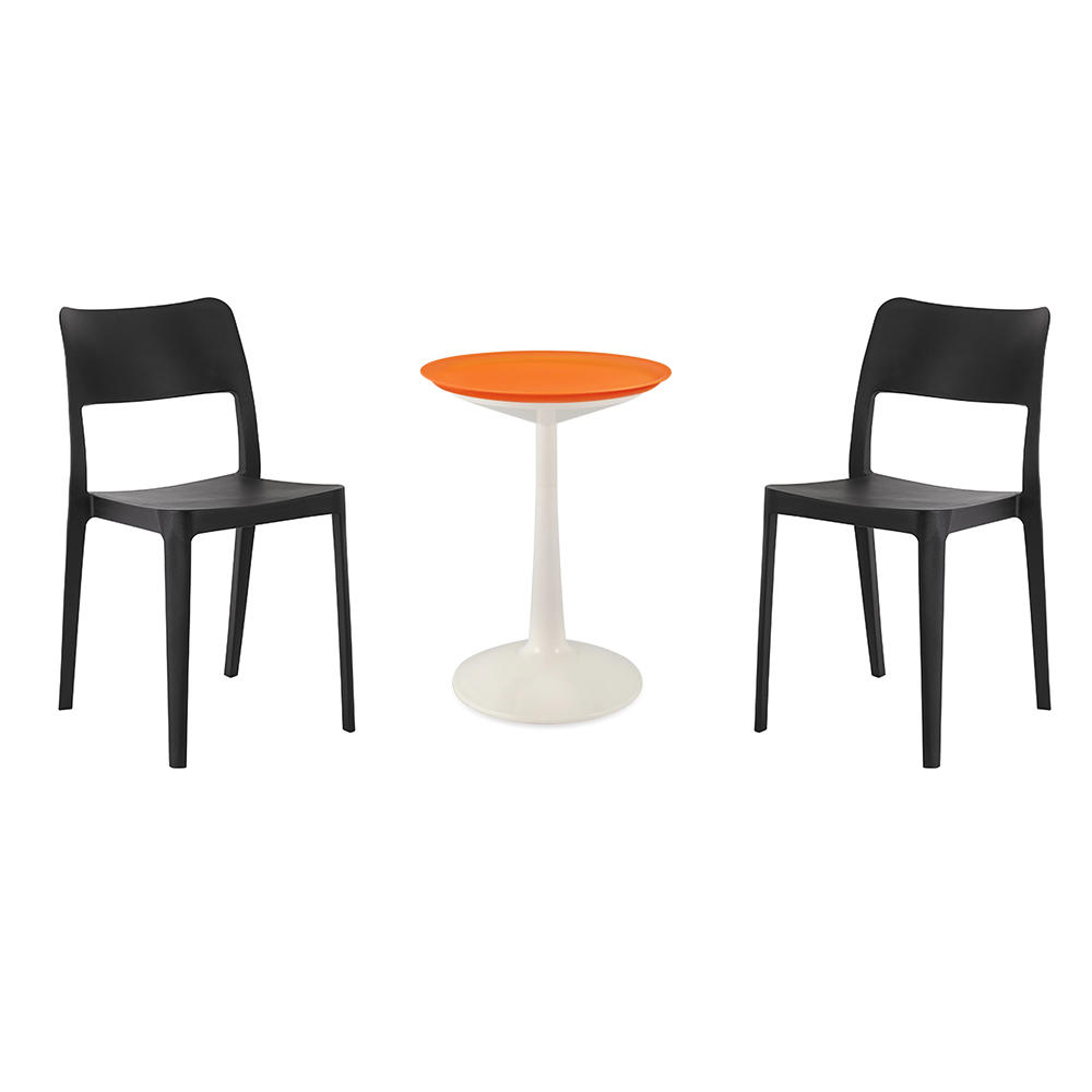 Lagoon Sprout 3-Piece Balcony Bistro Set – Side Table with 2 La Vie Dining Chairs