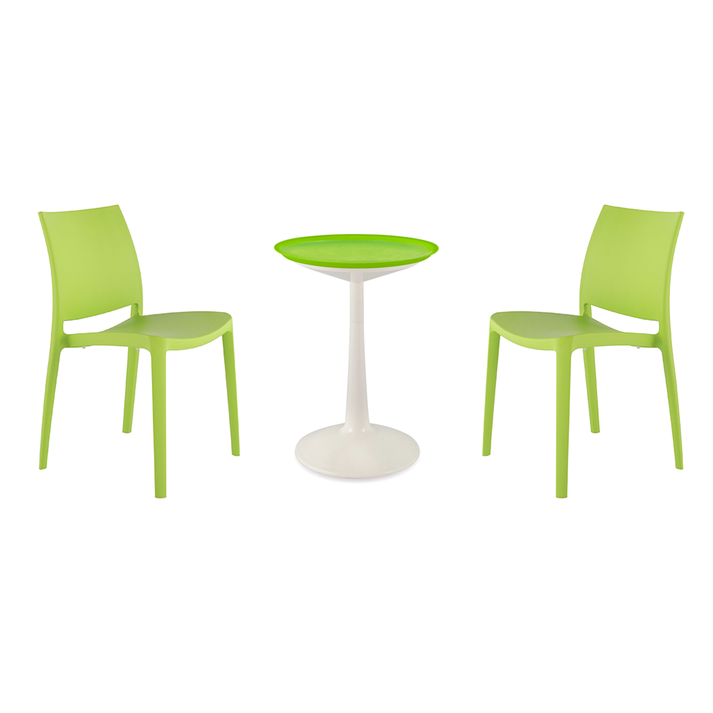Lagoon Sprout 3-Piece Balcony Bistro Set – Side Table with 2 Sensilla Dining Chairs