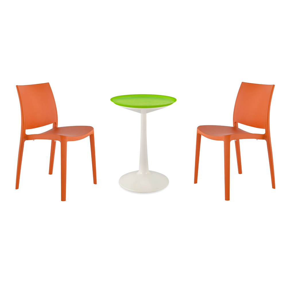 Lagoon Sprout 3-Piece Balcony Bistro Set – Side Table with 2 Sensilla Dining Chairs