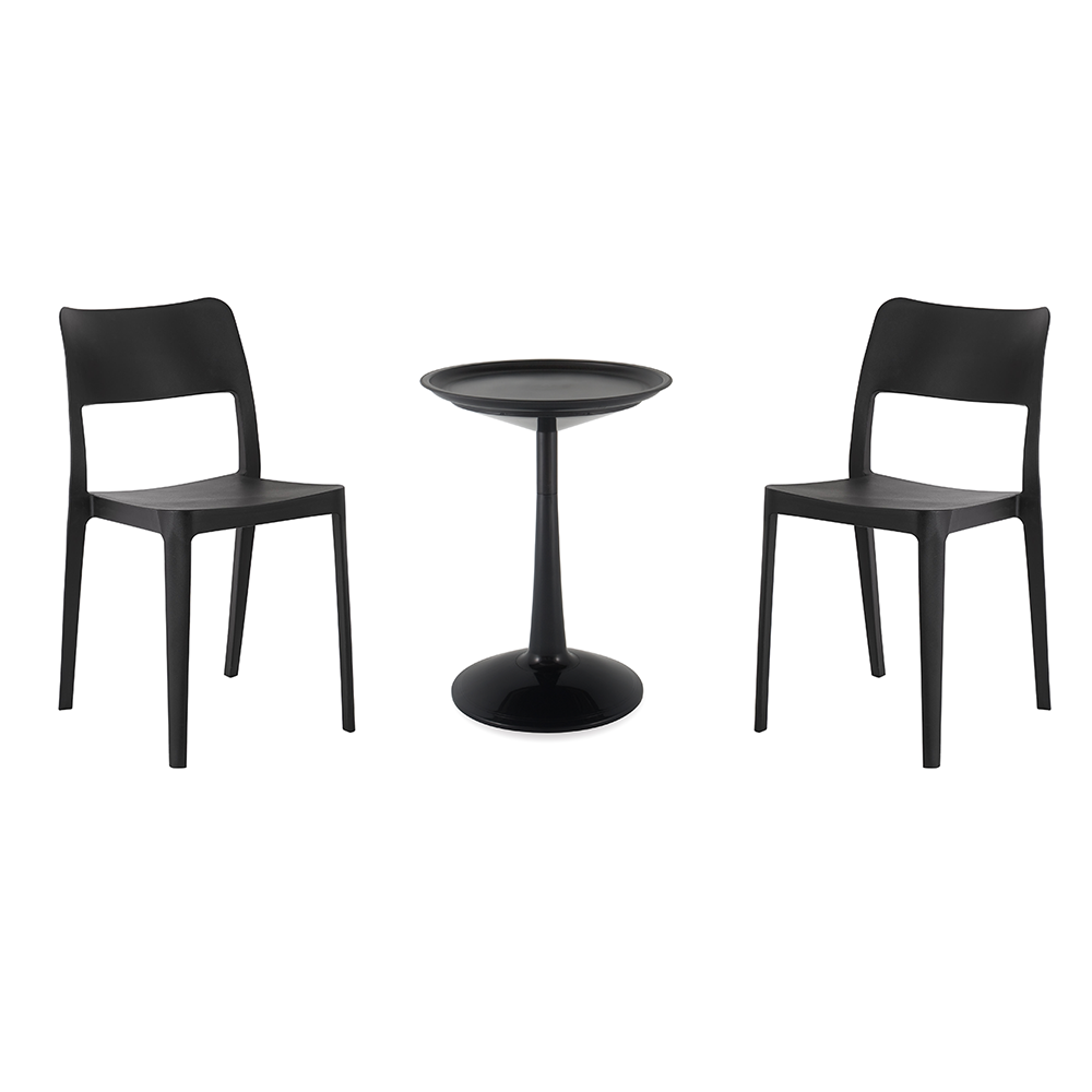 Lagoon Sprout 3-Piece Balcony Bistro Set – Side Table with 2 La Vie Dining Chairs