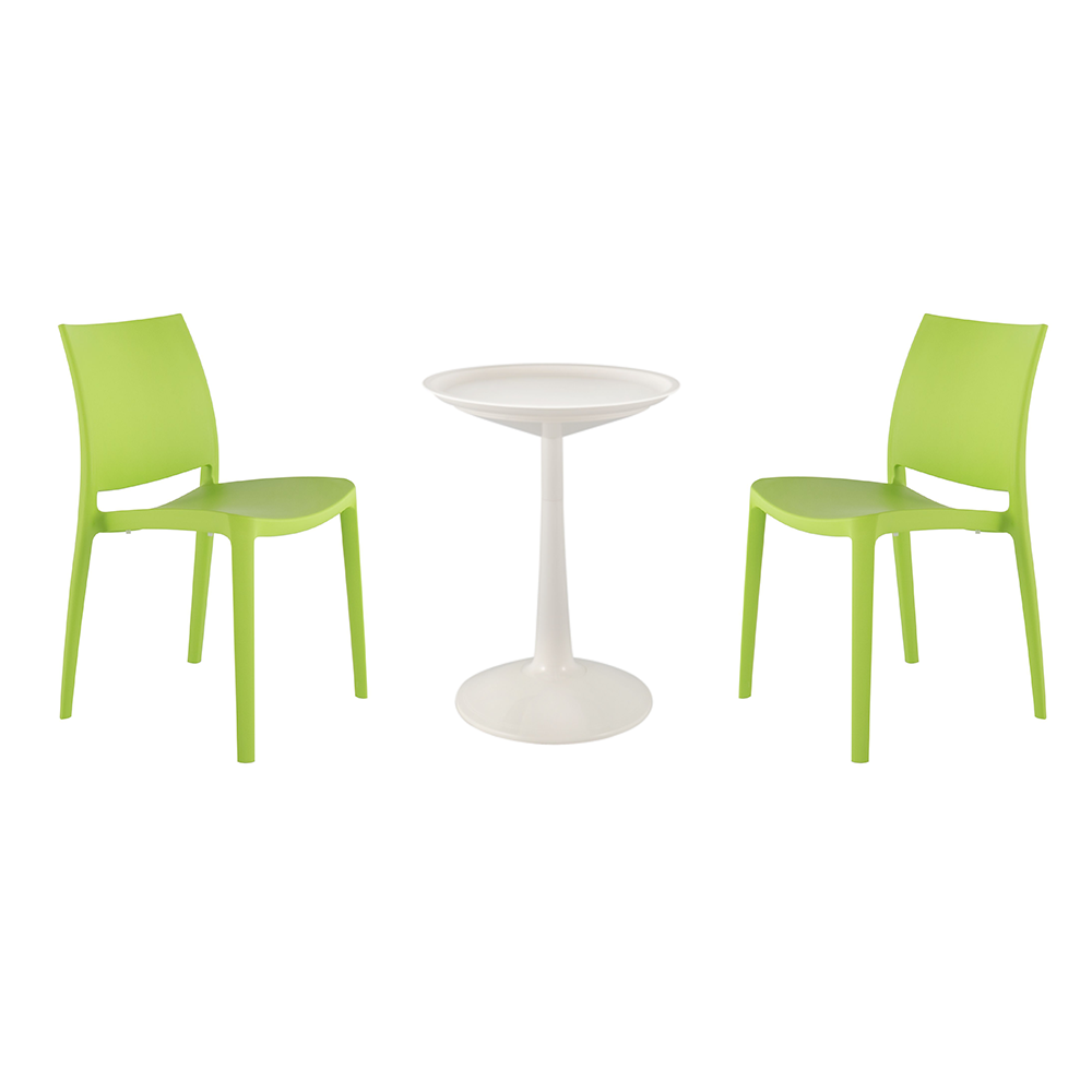 Lagoon Sprout 3-Piece Balcony Bistro Set – Side Table with 2 Sensilla Dining Chairs