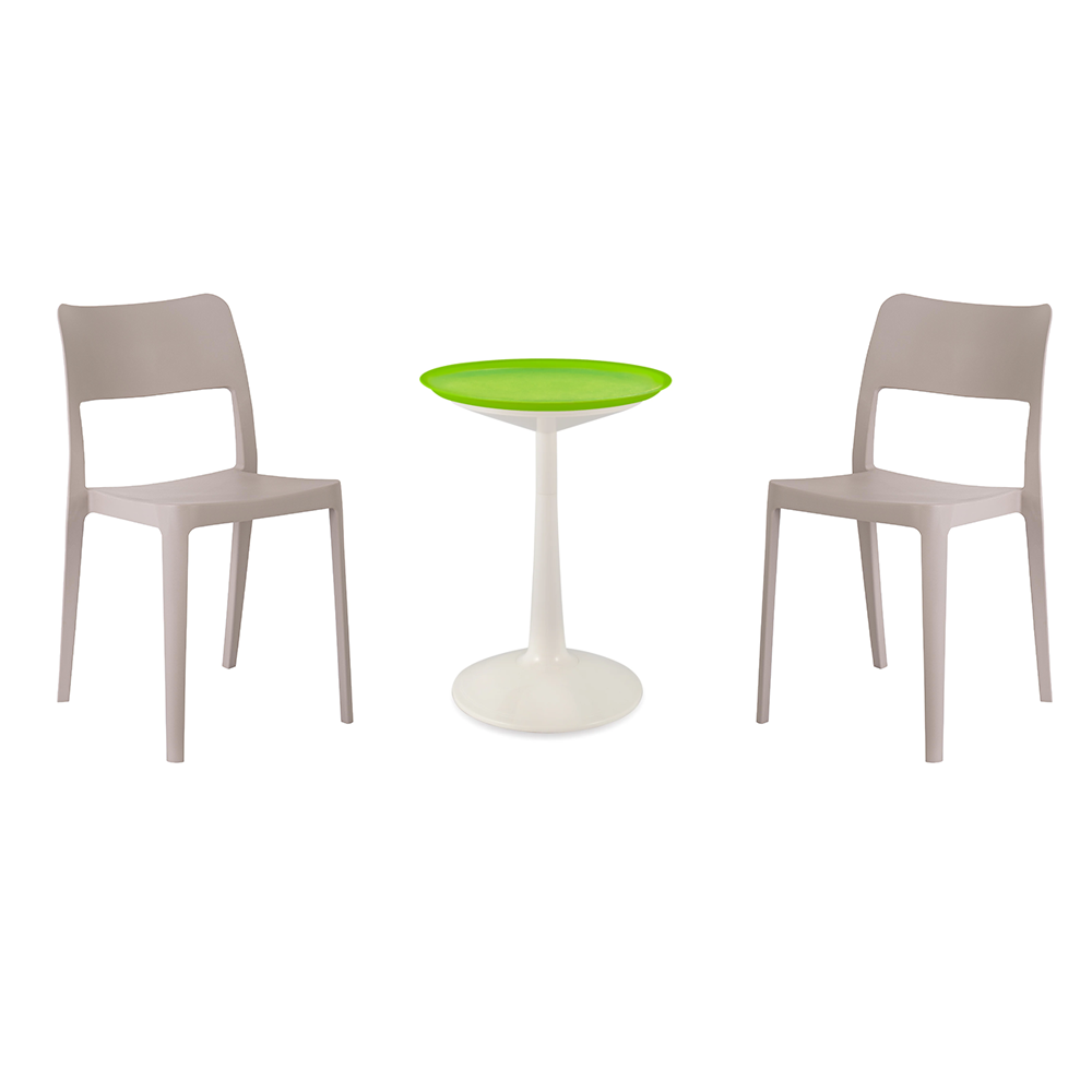 Lagoon Sprout 3-Piece Balcony Bistro Set – Side Table with 2 La Vie Dining Chairs