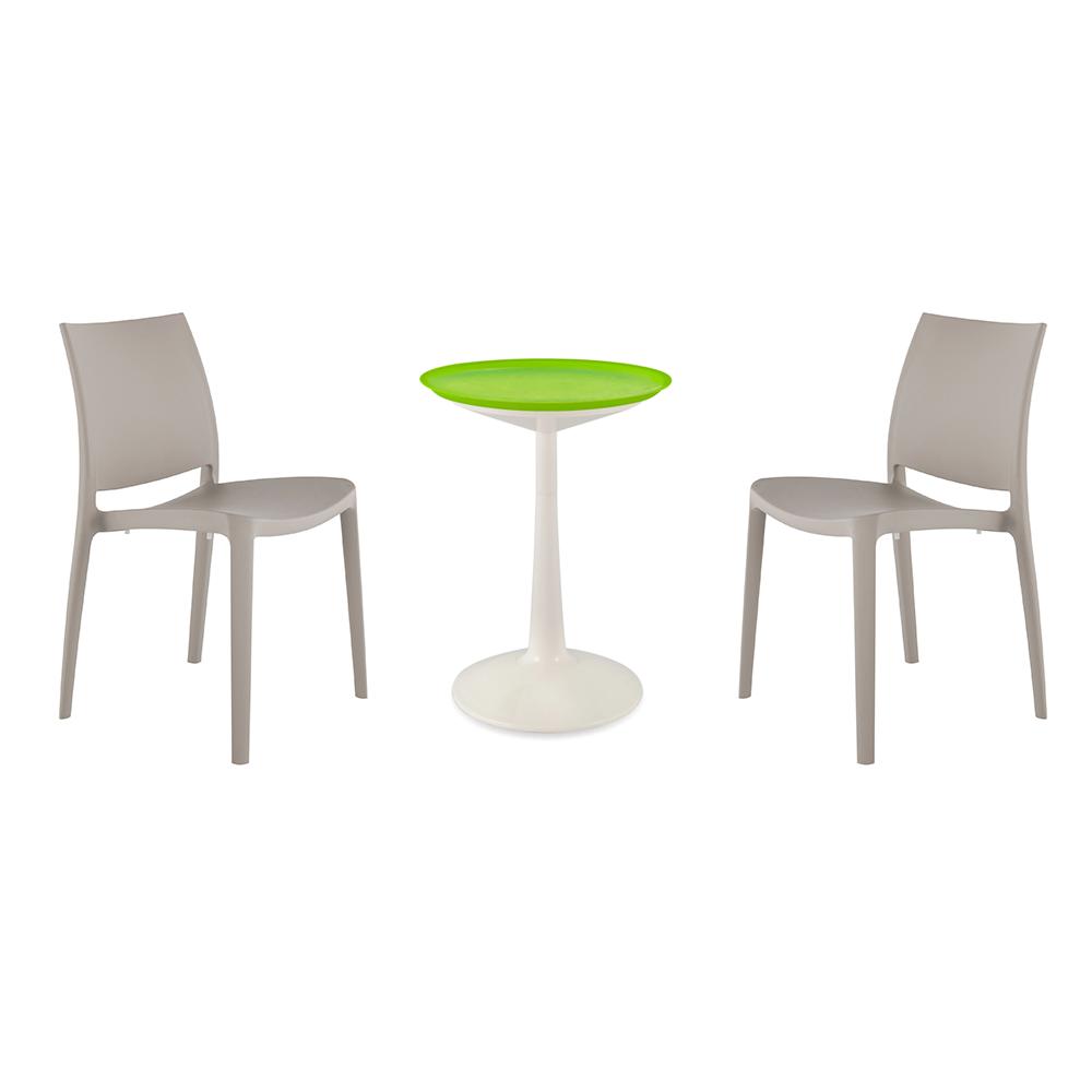 Lagoon Sprout 3-Piece Balcony Bistro Set – Side Table with 2 Sensilla Dining Chairs