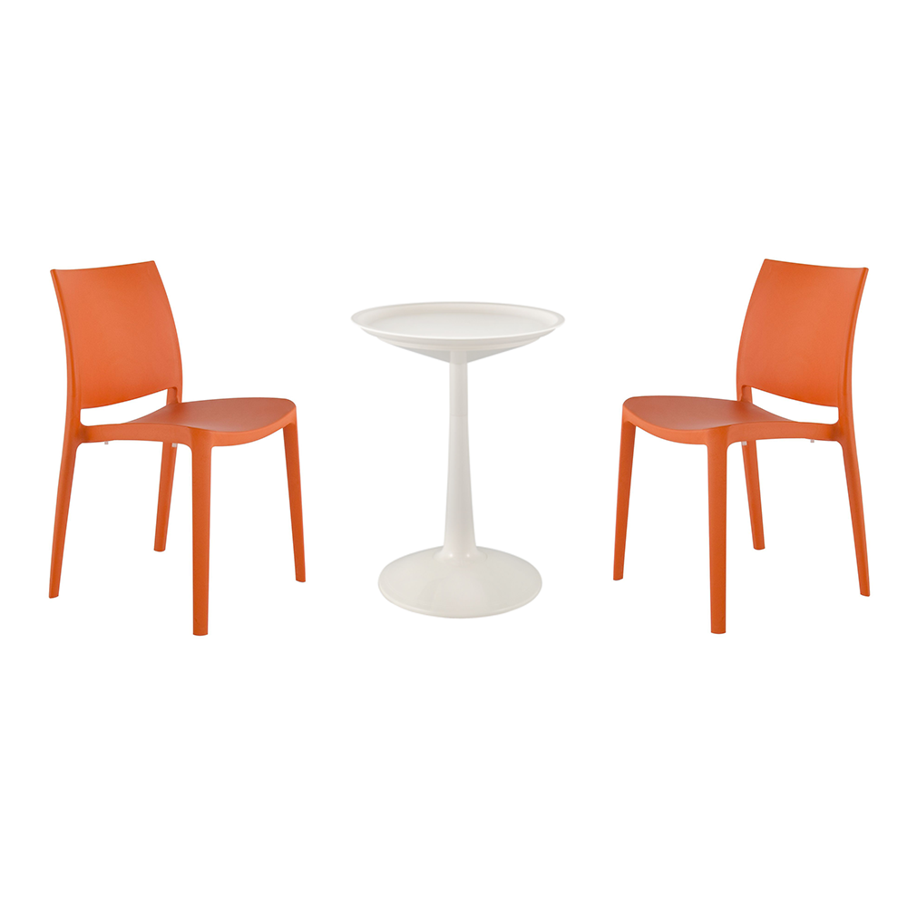 Lagoon Sprout 3-Piece Balcony Bistro Set – Side Table with 2 Sensilla Dining Chairs