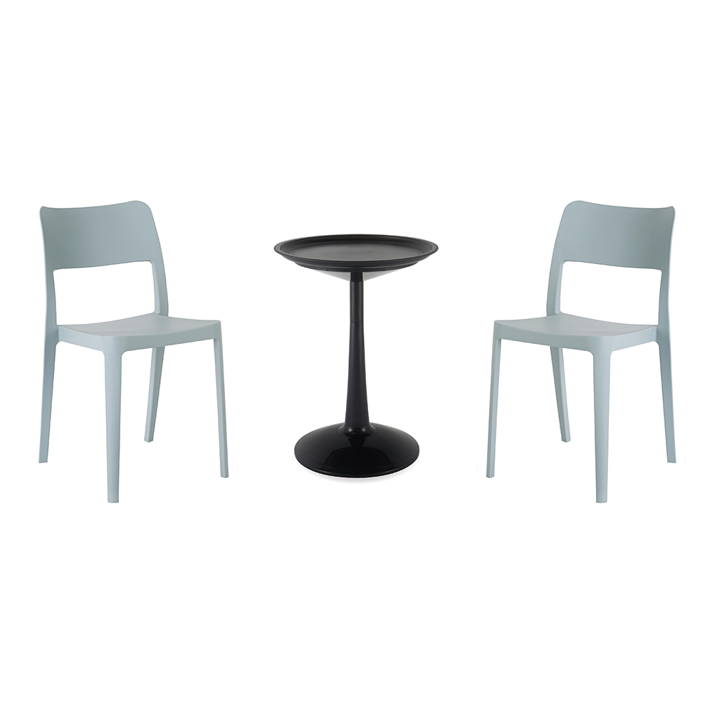 Lagoon Sprout 3-Piece Balcony Bistro Set – Side Table with 2 La Vie Dining Chairs