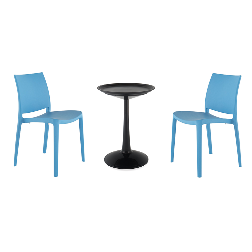 Lagoon Sprout 3-Piece Balcony Bistro Set – Side Table with 2 Sensilla Dining Chairs