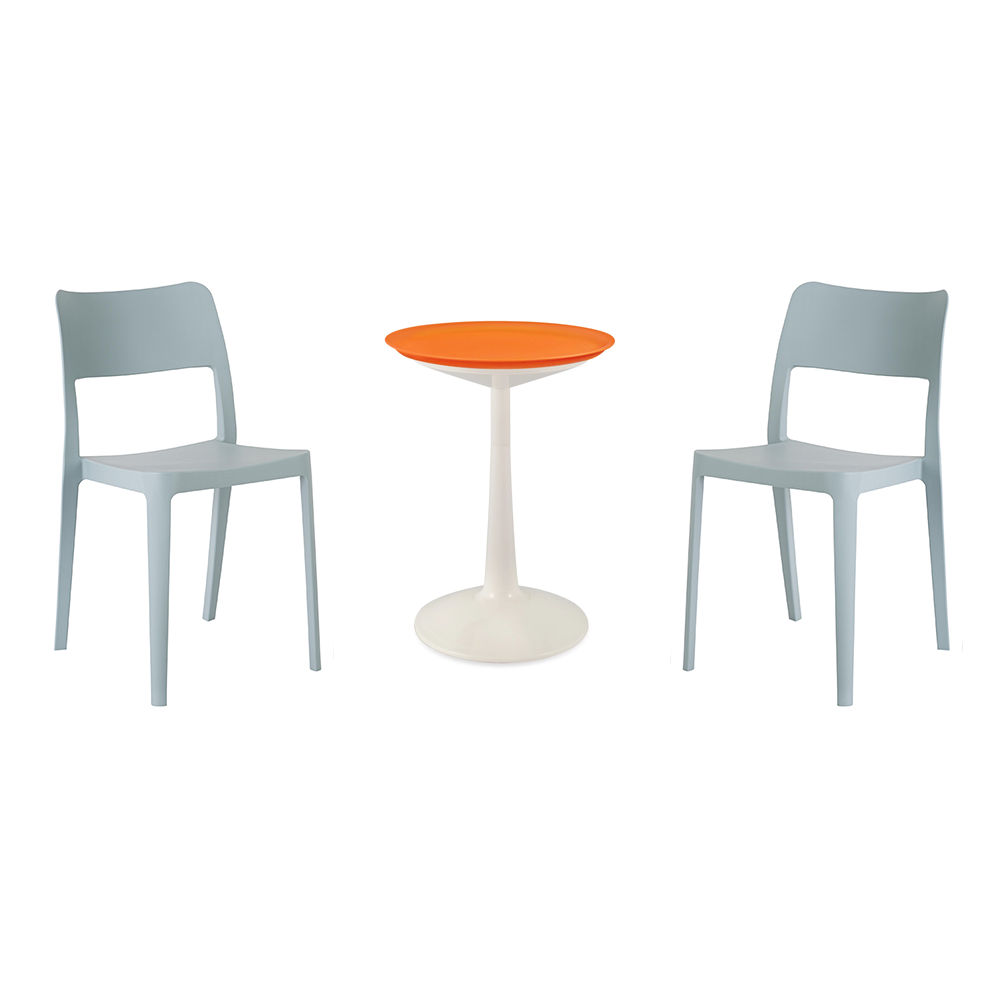 Lagoon Sprout 3-Piece Balcony Bistro Set – Side Table with 2 La Vie Dining Chairs