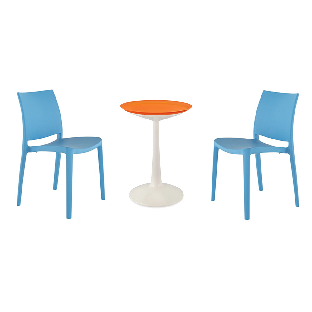 Lagoon Sprout 3-Piece Balcony Bistro Set – Side Table with 2 Sensilla Dining Chairs