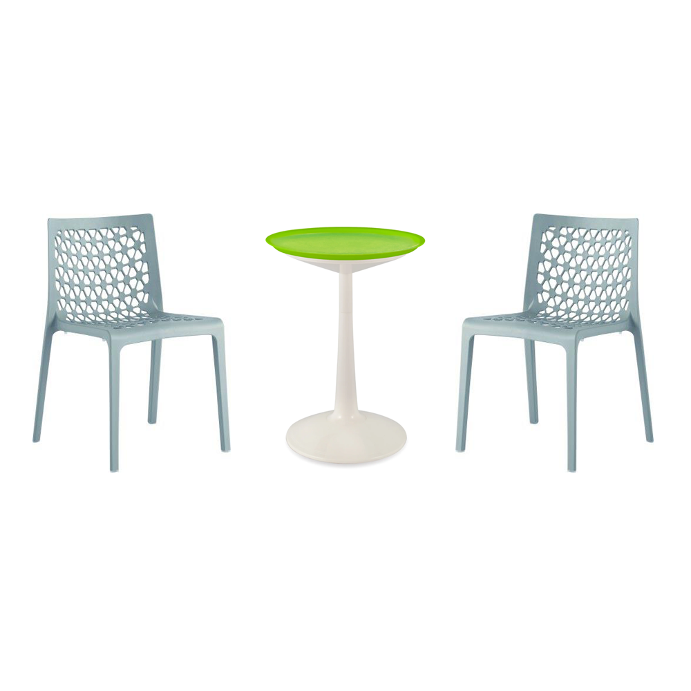 Lagoon Sprout 3-Piece Balcony Bistro Set – Side Table with 2 Milan Dining Chairs