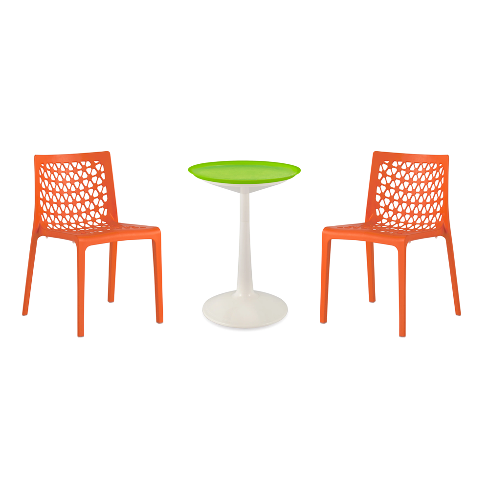 Lagoon Sprout 3-Piece Balcony Bistro Set – Side Table with 2 Milan Dining Chairs
