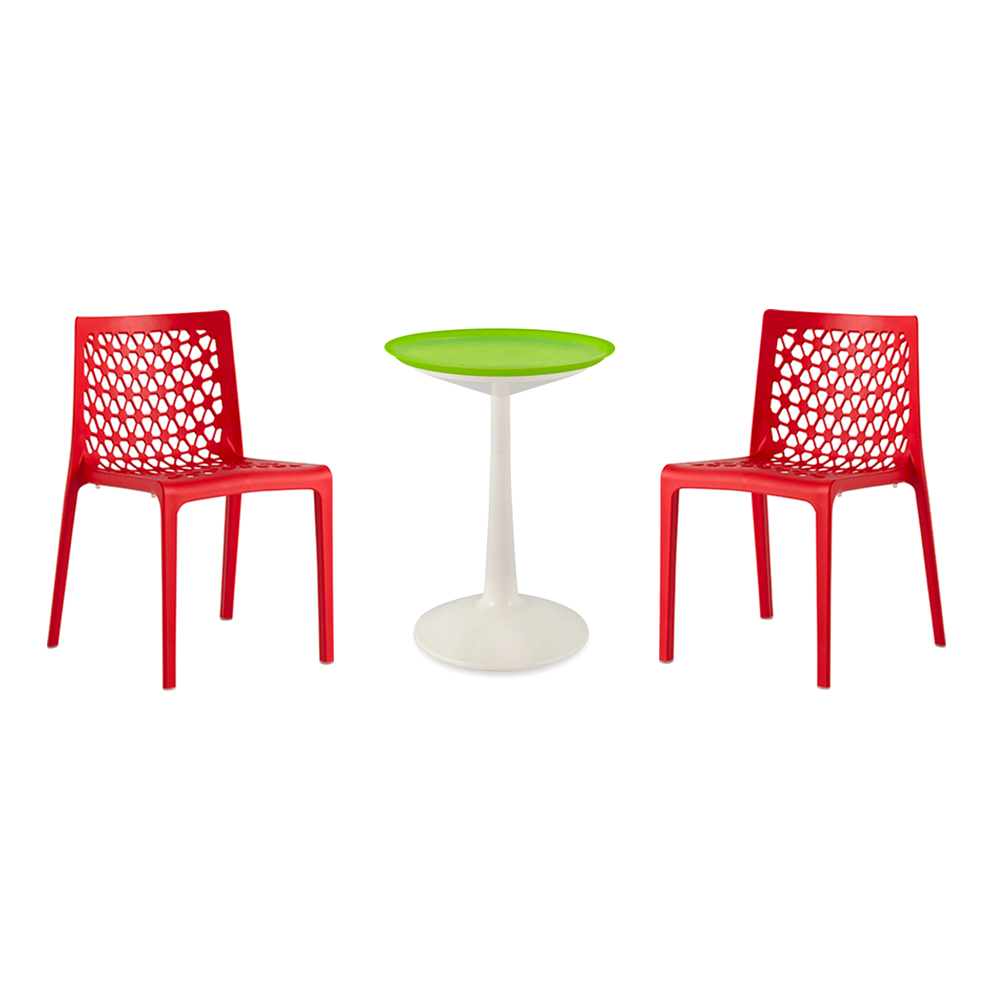 Lagoon Sprout 3-Piece Balcony Bistro Set – Side Table with 2 Milan Dining Chairs