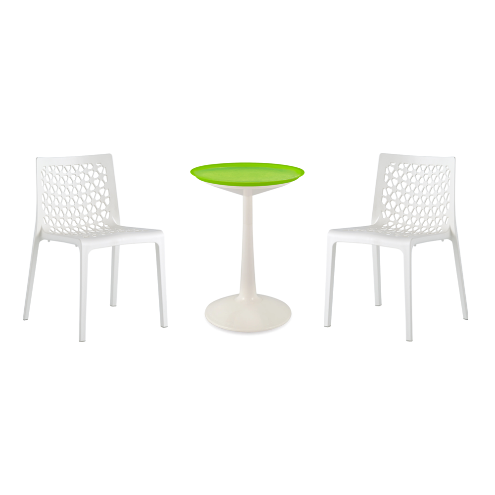 Lagoon Sprout 3-Piece Balcony Bistro Set – Side Table with 2 Milan Dining Chairs