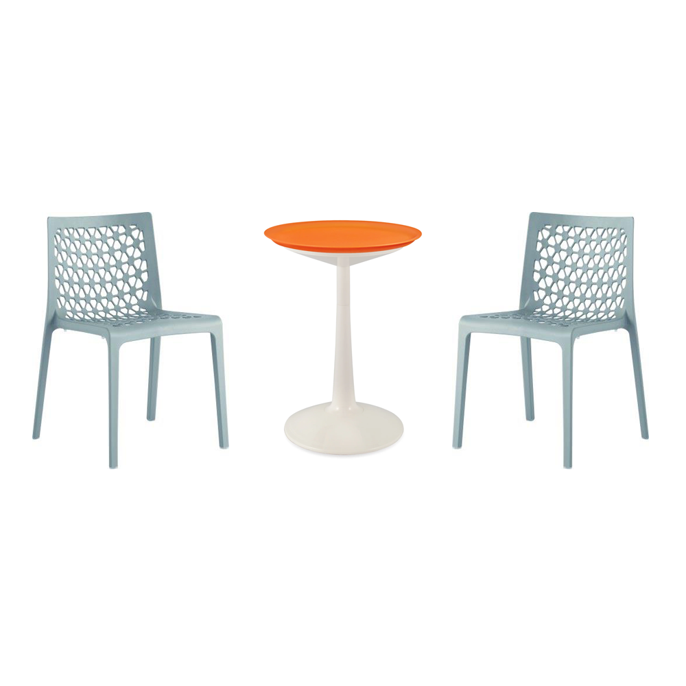 Lagoon Sprout 3-Piece Balcony Bistro Set – Side Table with 2 Milan Dining Chairs