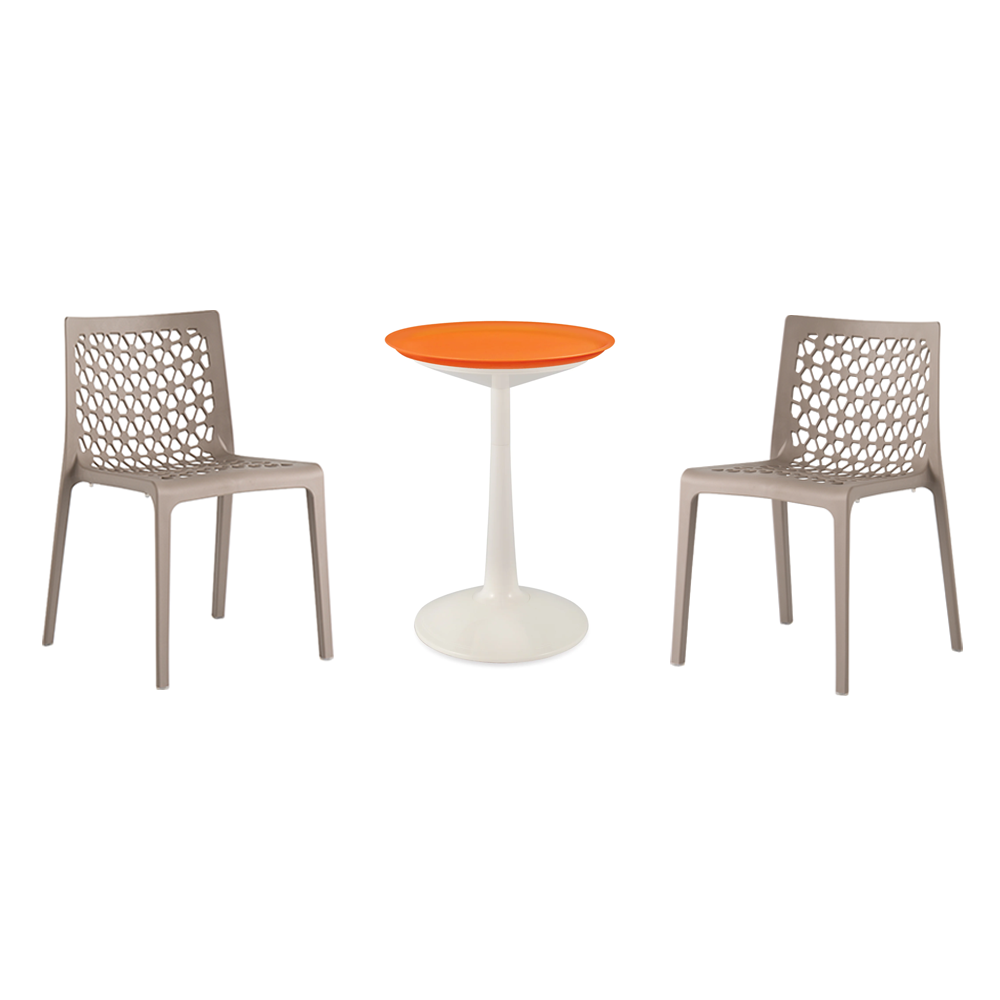 Lagoon Sprout 3-Piece Balcony Bistro Set – Side Table with 2 Milan Dining Chairs