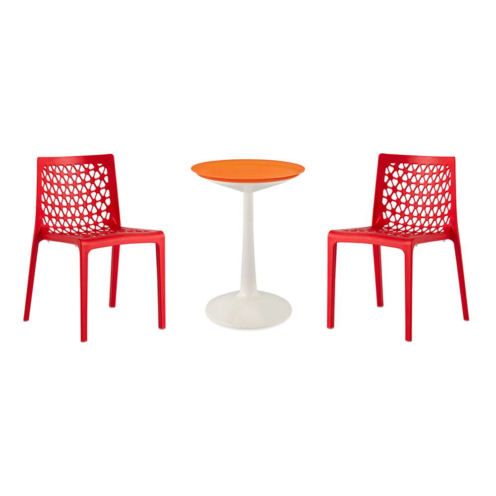 Lagoon Sprout 3-Piece Balcony Bistro Set – Side Table with 2 Milan Dining Chairs