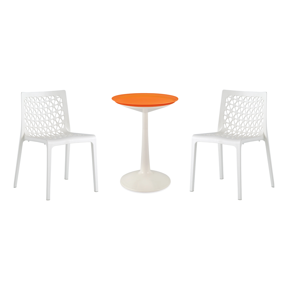 Lagoon Sprout 3-Piece Balcony Bistro Set – Side Table with 2 Milan Dining Chairs