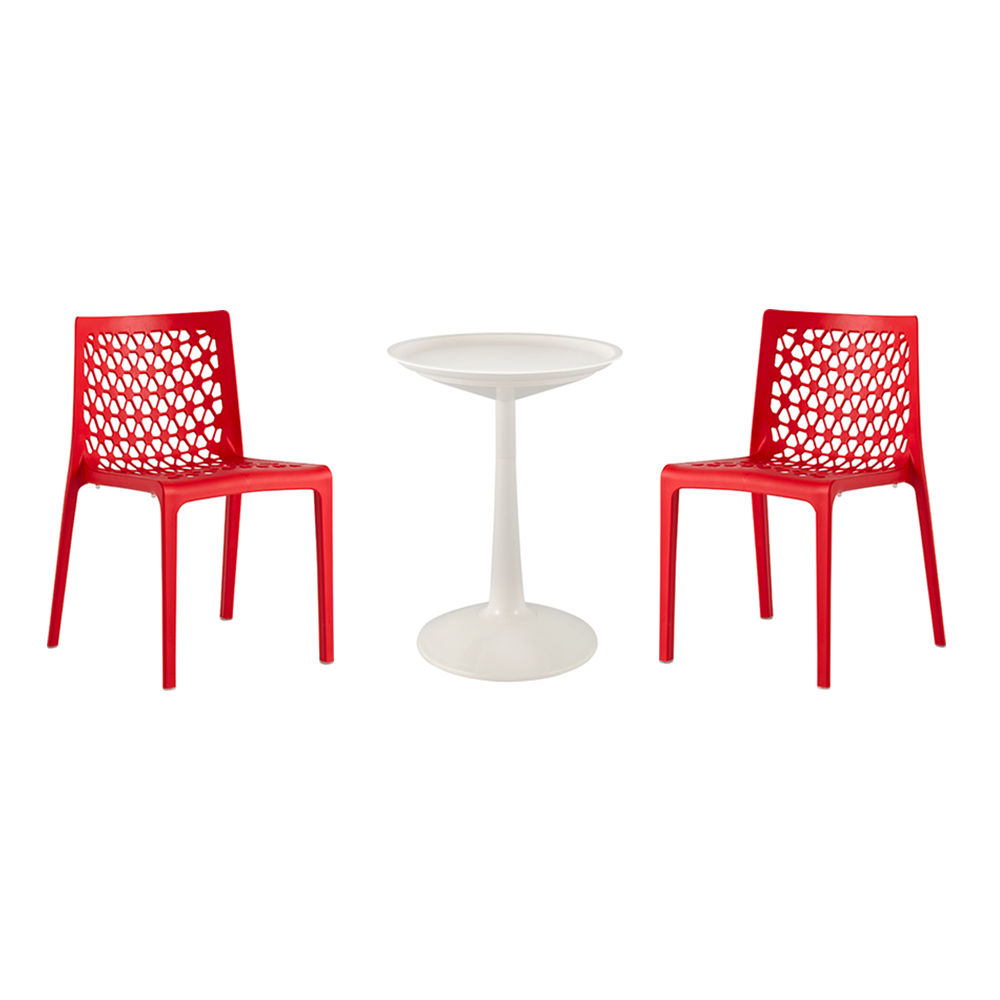 Lagoon Sprout 3-Piece Balcony Bistro Set – Side Table with 2 Milan Dining Chairs